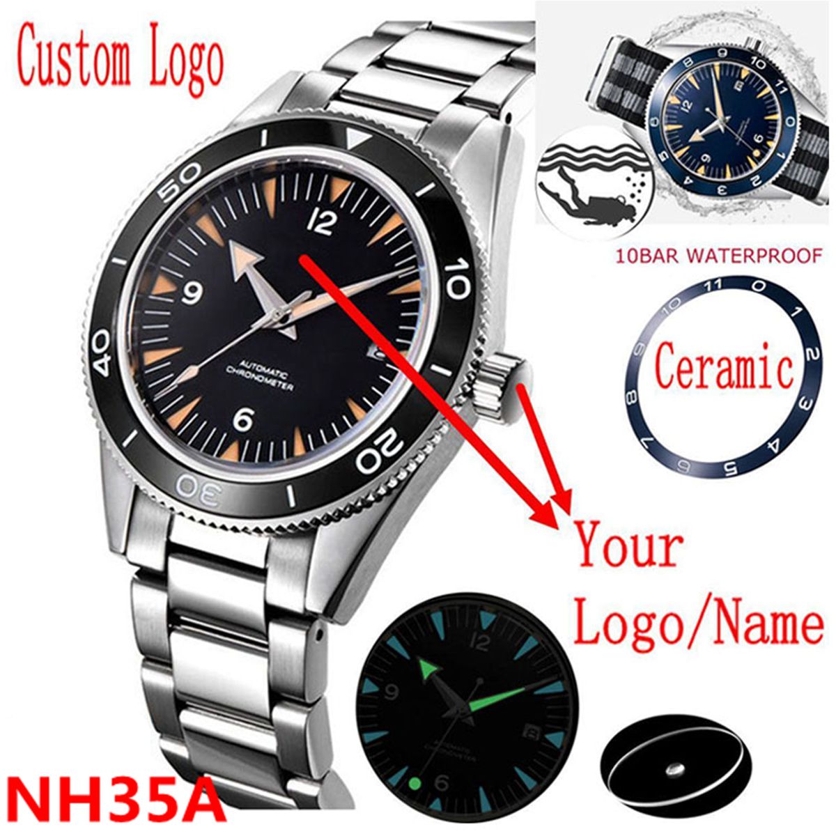 Custom Logo NH35 Movement Watc - Luxury Watch Uk review and price