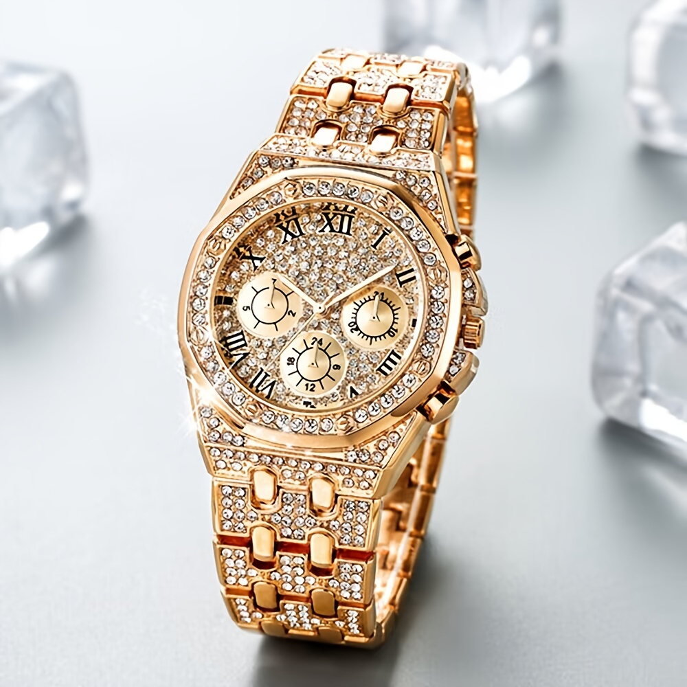 1pc Hip Hop Full Of Rhinestone - Luxury Watch Sale review and price
